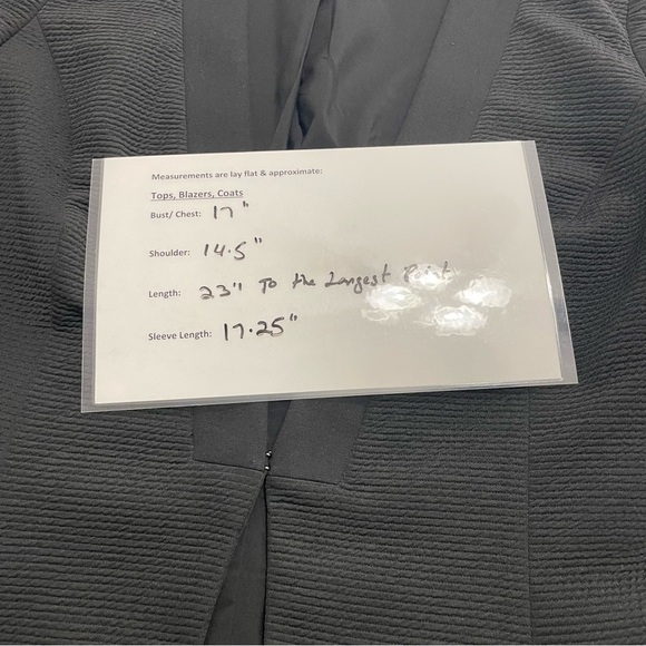 White House Black Market Black Textured Open Front Blazer Jacket Size 4 - Picture 10 of 12